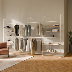 KIM DOUBLE 4 OAK – 10 Regalböden | Weiß