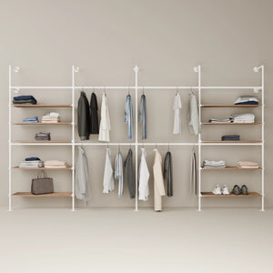 KIM DOUBLE 4 OAK – 10 Regalböden | Weiß
