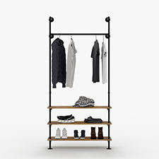 various Industrial Style Kleiderstange · Wandgarderobe im Industriedesign  SOLID LINE - Tiefe 25 cm