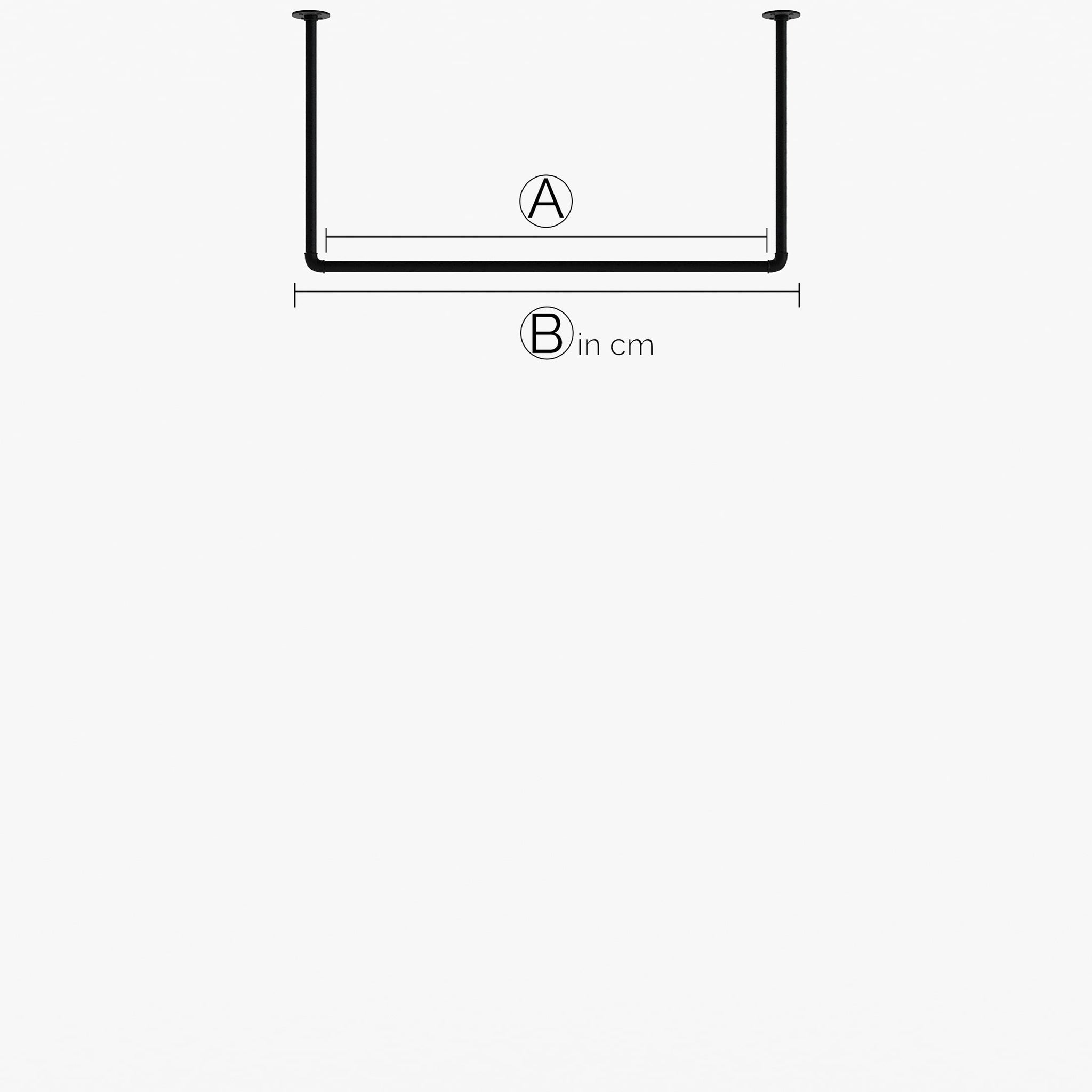 HANG LOW – Maßanfertigung | Garderobenstange Industrial | Industrie Design | schwarze Rohre